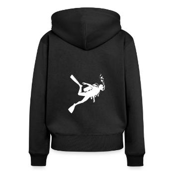 Plongée Tauchen Scuba Tauchen Scuba Diver - Sweat à capuche zippé Premium bio Femme - noir - Dos - Julia (174cm)