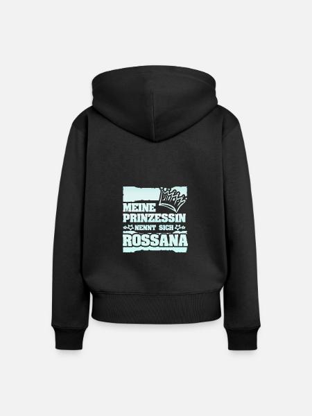 Geschenk für Rossana - Frauen Premium Bio Zip Hoodie - Schwarz