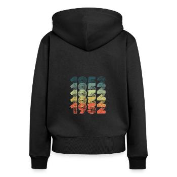 Birthday 1952 - Women's Premium Organic Zip Hoodie - black - Back - Julia (174cm)
