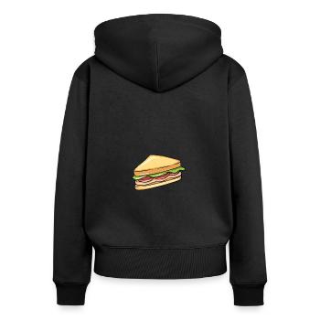 Sandwich - Women's Premium Organic Zip Hoodie - black - Back - Julia (174cm)