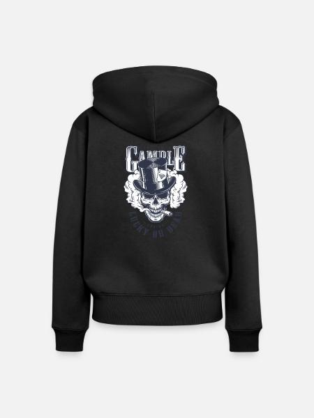 Schädel Casino - Frauen Premium Bio Zip Hoodie - Schwarz