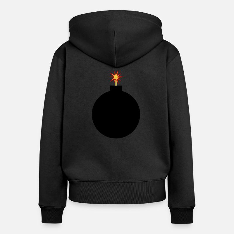 Bombe à Bobastisch - photo - Sweat à capuche zippé Premium bio Femme - noir
