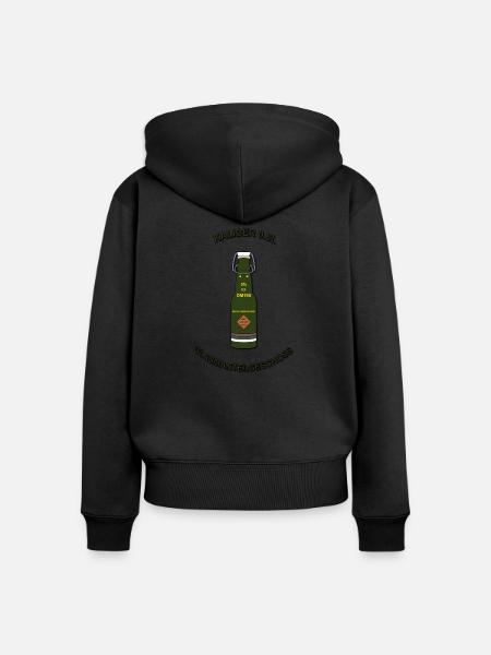 Glasmantelgeschoss V2 - Frauen Premium Bio Zip Hoodie - Schwarz