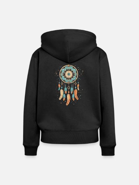 Traumfänger - Frauen Premium Bio Zip Hoodie - Schwarz