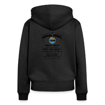 1998 - Frauen Premium Bio Zip Hoodie - Schwarz - Hinten - Julia (174cm)