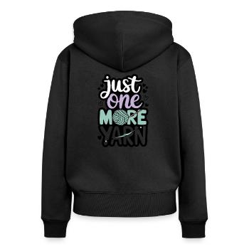 Kreative Strickliebhaberin gesucht - Frauen Premium Bio Zip Hoodie - Schwarz - Hinten - Julia (174cm)