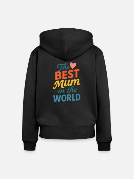 Die beste Mutter der Welt - Frauen Premium Bio Zip Hoodie - Schwarz