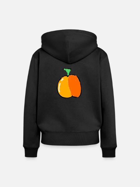 Pfirsich - Frauen Premium Bio Zip Hoodie - Schwarz