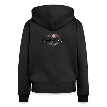 Junggesellinnen Abschied - Frauen Premium Bio Zip Hoodie - Schwarz - Hinten - Julia (174cm)