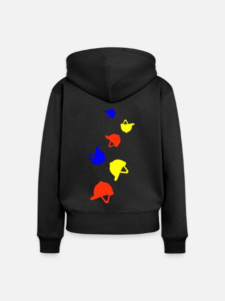 Reiterhut icon - Frauen Premium Bio Zip Hoodie - Schwarz