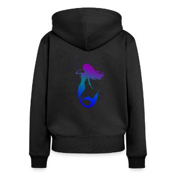 Meerjungfrau - Frauen Premium Bio Zip Hoodie - Schwarz - Hinten - Julia (174cm)
