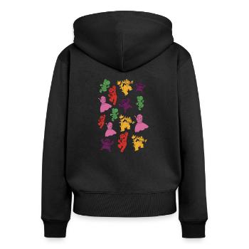 SUPER DOODLE - Women's Premium Organic Zip Hoodie - black - Back - Julia (174cm)