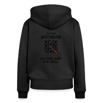 Ich bin Apotheker Apotheke Geschenk - Frauen Premium Bio Zip Hoodie - Schwarz - Hinten - Julia (174cm)