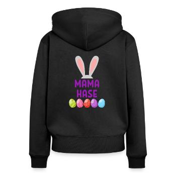 Mama Easter Spring Gift Easter - Women's Premium Organic Zip Hoodie - black - Back - Julia (174cm)