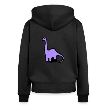Brontosaurus Comics - Sweat à capuche zippé Premium bio Femme - noir - Dos - Julia (174cm)