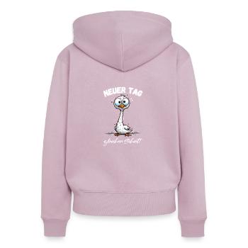 Hamburg Schiet Hamburger Nordsee Möwe Lustig - Frauen Premium Bio Zip Hoodie - Altrosa - Hinten - Julia (174cm)