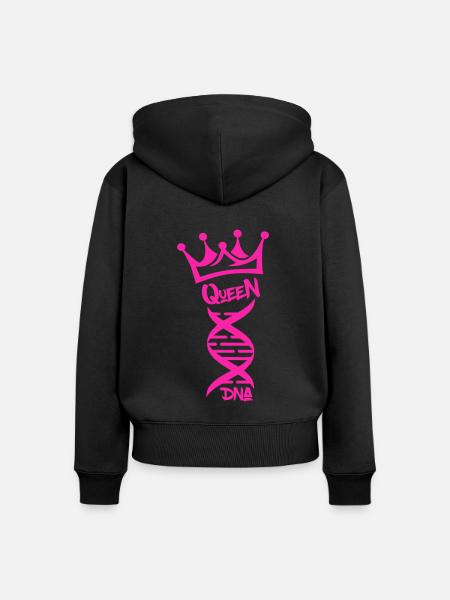 Queen DNA - Frauen Premium Bio Zip Hoodie - Schwarz