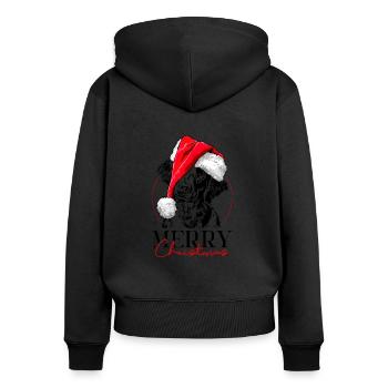 GROSSER MÜNSTERLÄNDER Joyeux Noël Wilsigns - Sweat à capuche zippé Premium bio Femme - noir - Dos - Julia (174cm)