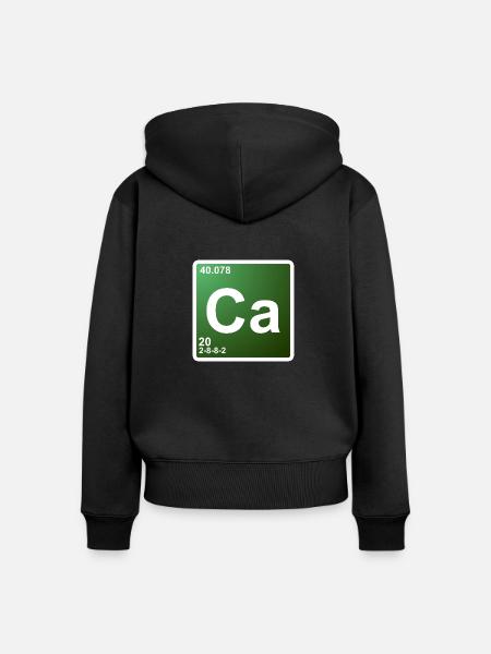 Ca - Calcium - Chemie Element 20 - Frauen Premium Bio Zip Hoodie - Schwarz