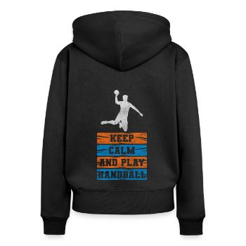 Handballer Competition Goal - Women's Premium Organic Zip Hoodie - black - Back - Julia (174cm)