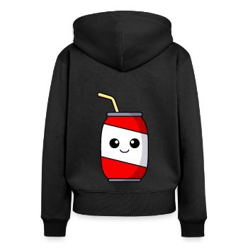 Bande dessinée sur les boissons gazeuses - Sweat à capuche zippé Premium bio Femme - noir - Dos - Julia (174cm)