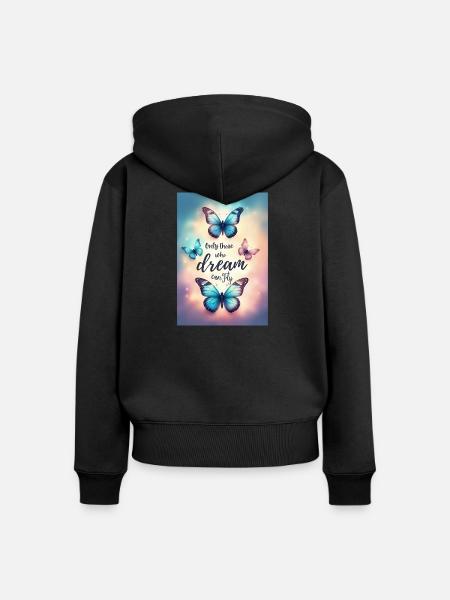 Träumen bringt dich zum Fliegen - Frauen Premium Bio Zip Hoodie - Schwarz