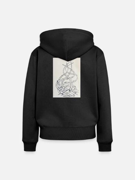 Schleifenlabyrinth der Pfade - Frauen Premium Bio Zip Hoodie - Schwarz