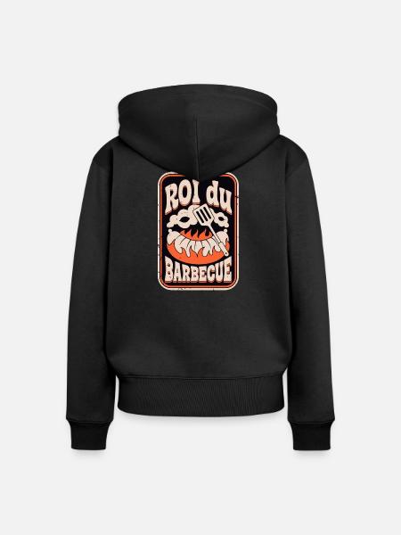 Rol du Barbecue - Frauen Premium Bio Zip Hoodie - Schwarz