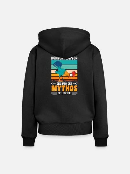 Hühnerflüsterer Huhn Hühnerhalter Hühner - Frauen Premium Bio Zip Hoodie - Schwarz
