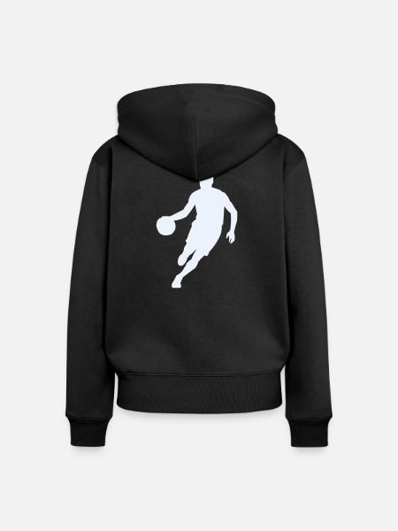 Dynamische Basketball-Silhouette - Frauen Premium Bio Zip Hoodie - Schwarz
