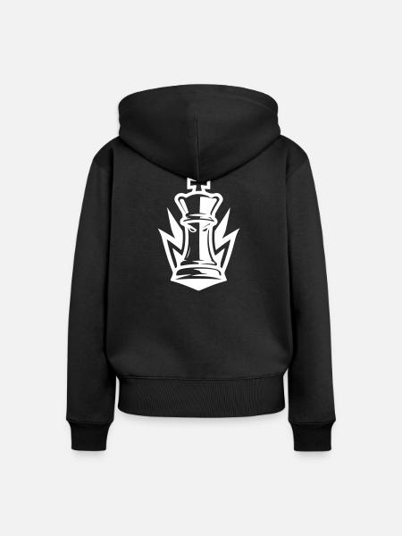 Schach König Figur - Frauen Premium Bio Zip Hoodie - Schwarz