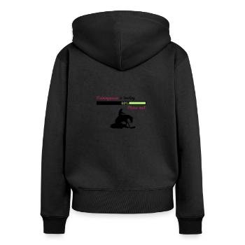 Reiningqueen is loading - Frauen Premium Bio Zip Hoodie - Schwarz - Hinten - Julia (174cm)