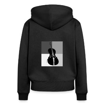 cello - Women's Premium Organic Zip Hoodie - black - Back - Julia (174cm)