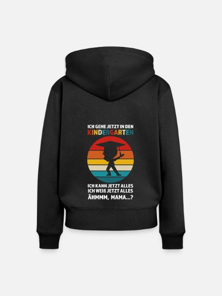 Kindergarten Anfang Kindergartenkind Geschenk - Frauen Premium Bio Zip Hoodie - Schwarz