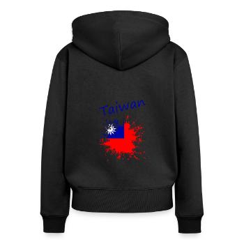 Taiwan splash bubble tea taiwan - Frauen Premium Bio Zip Hoodie - Schwarz - Hinten - Julia (174cm)