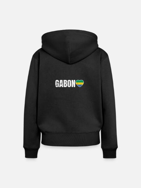 Gabun - Frauen Premium Bio Zip Hoodie - Schwarz