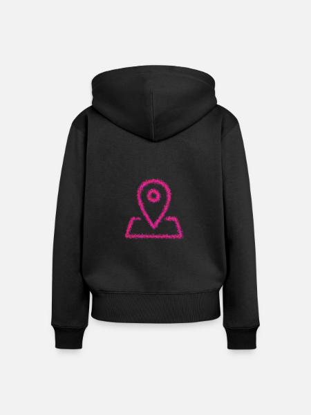 Pin-Point-T-Stück - Frauen Premium Bio Zip Hoodie - Schwarz