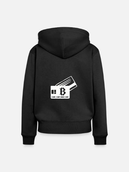 Bitcoin-Karte - Frauen Premium Bio Zip Hoodie - Schwarz