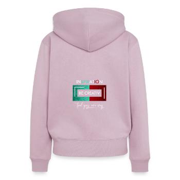 Inspiration Be creative - Frauen Premium Bio Zip Hoodie - Altrosa - Hinten - Julia (174cm)