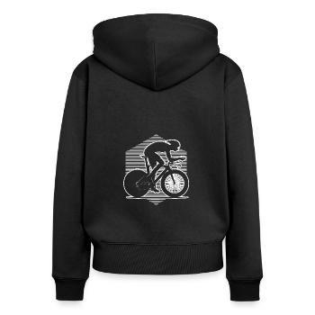 Vélo de route Vélo de route Vélo de route pour femme Vélo de route - Sweat à capuche zippé Premium bio Femme - noir - Dos - Julia (174cm)