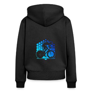 Vélo de route Vélo de route homme Vélo de route Vélo de route - Sweat à capuche zippé Premium bio Femme - noir - Dos - Julia (174cm)