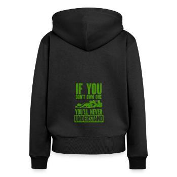 Car Vintage Racing Car Lovers Car Veterans - Women's Premium Organic Zip Hoodie - black - Back - Julia (174cm)