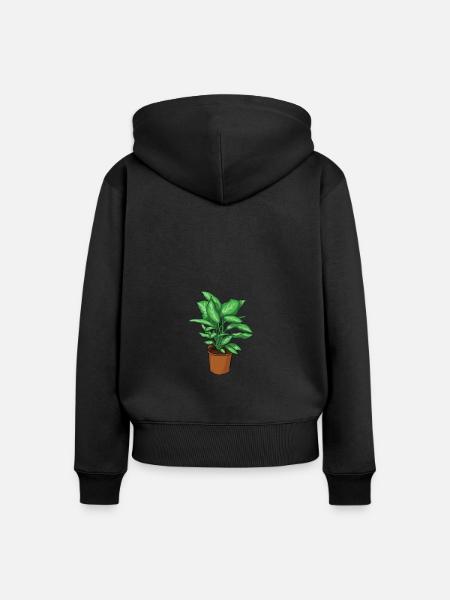 Topfpflanze - Frauen Premium Bio Zip Hoodie - Schwarz