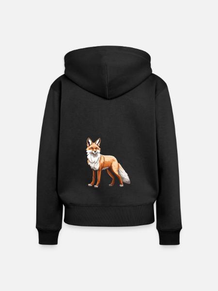 Fuchs Tier - Frauen Premium Bio Zip Hoodie - Schwarz