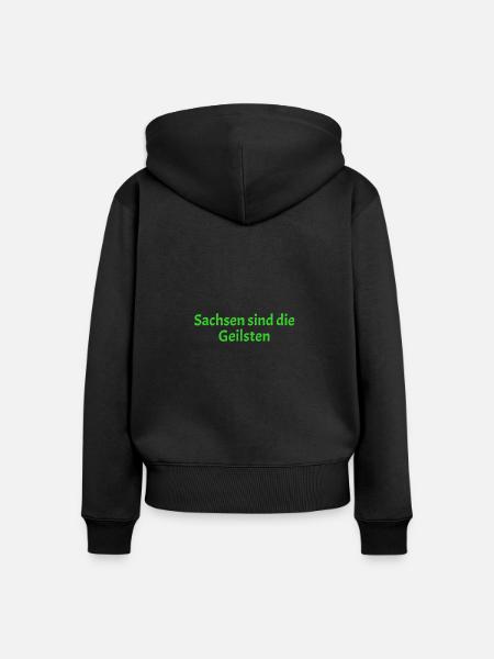Geilste Sachsen - Frauen Premium Bio Zip Hoodie - Schwarz