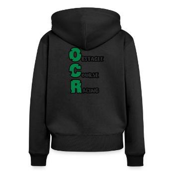 OCR - Obstacle Course Running Running Gift - Sweat à capuche zippé Premium bio Femme - noir - Dos - Julia (174cm)