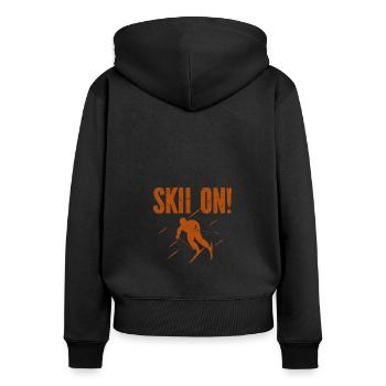 Ski Snowboard Montagne Vacances Neige Freestyle - Sweat à capuche zippé Premium bio Femme - noir - Dos - Julia (174cm)