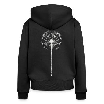 Pissenlit - Pissenlit - Nature - Sweat à capuche zippé Premium bio Femme - noir - Dos - Julia (174cm)