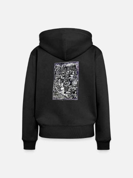 Alpha-Krieger - Frauen Premium Bio Zip Hoodie - Schwarz