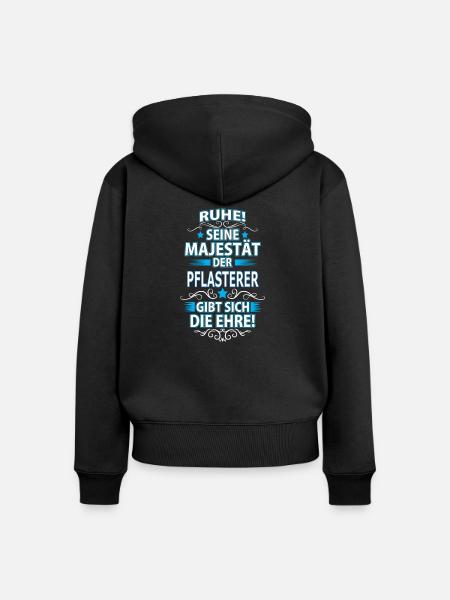 PFLASTERER - Frauen Premium Bio Zip Hoodie - Schwarz